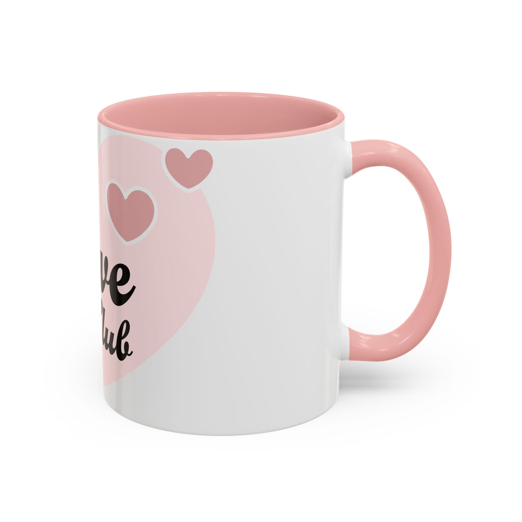 Self Love Club Coffee Mug — Pink Heart Accent Ceramic Mug (11/15oz)