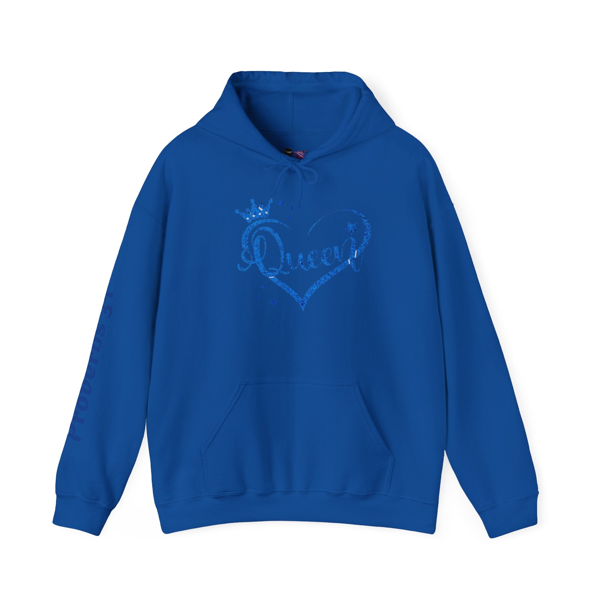 Queen script heart gold foil Hoodie | Crown heart design