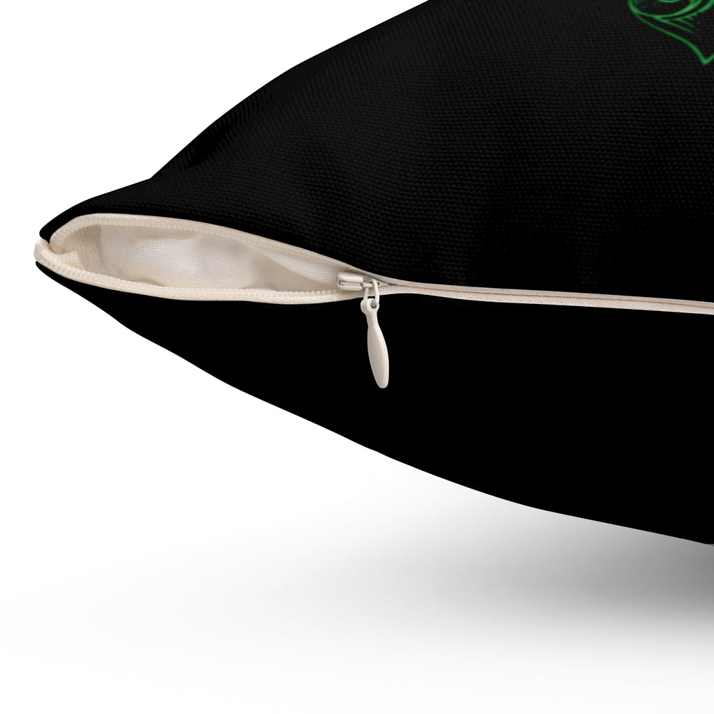 Love Never Dies pillow | Green Victorian heart design