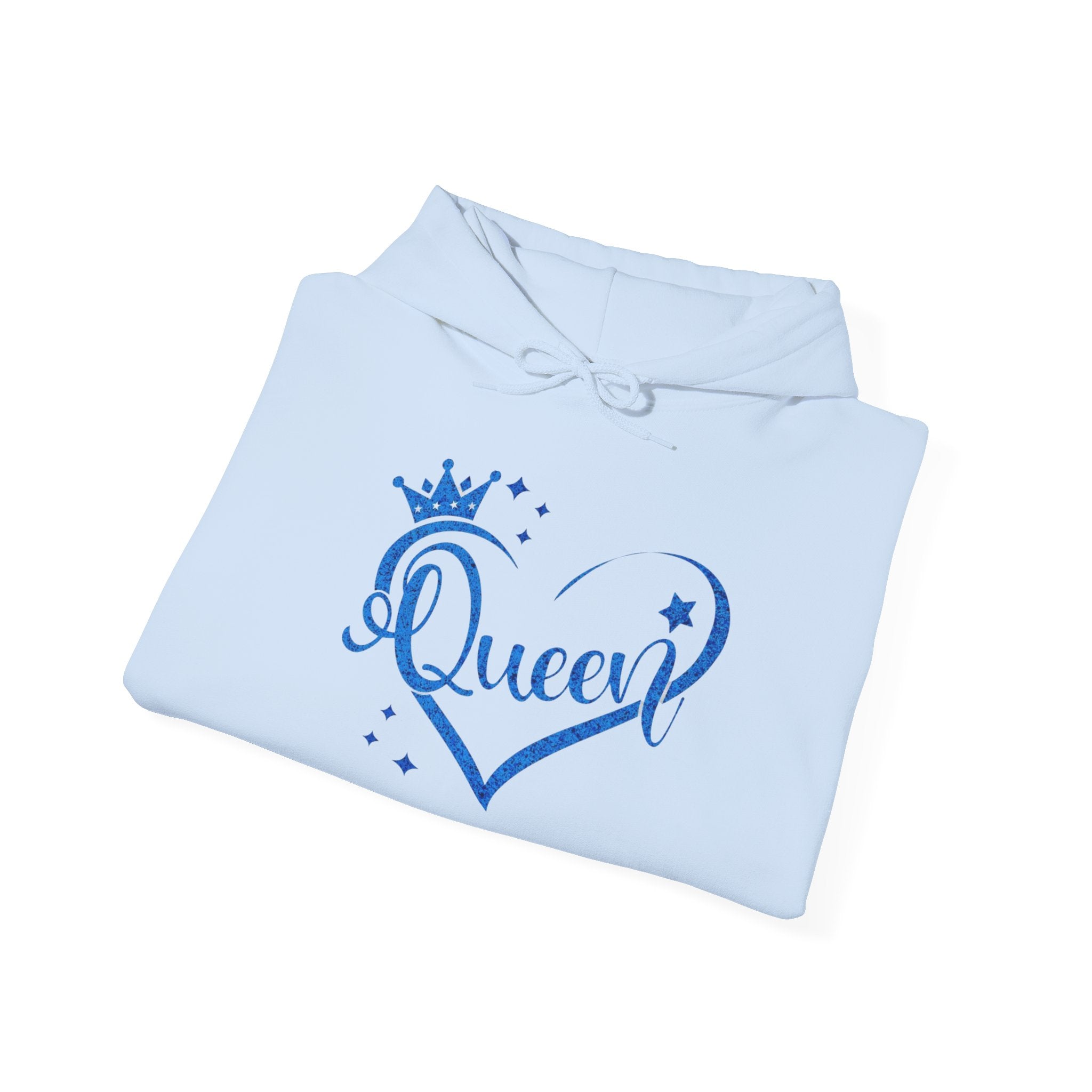 Queen script heart gold foil Hoodie | Crown heart design