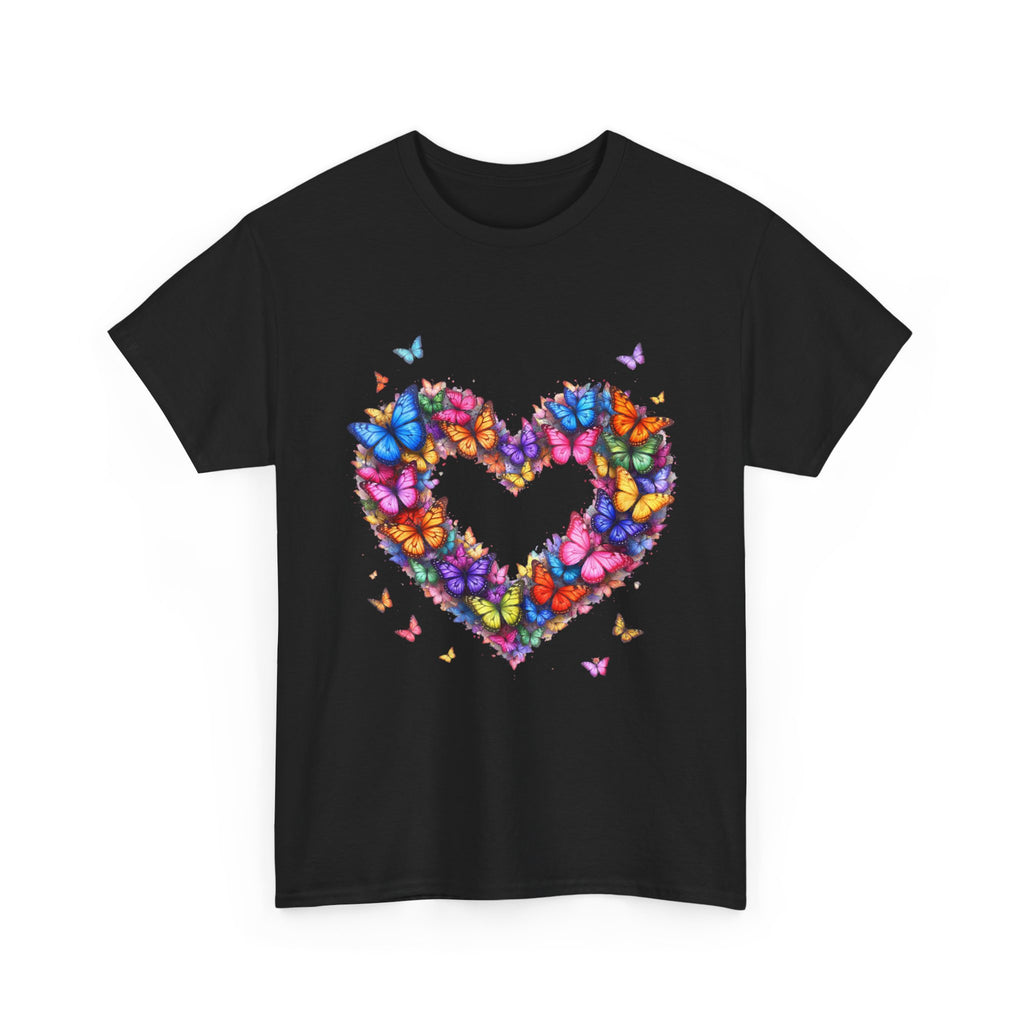 Butterfly Heart T-Shirt — Colorful Butterfly Heart Graphic Tee for Women & Men
