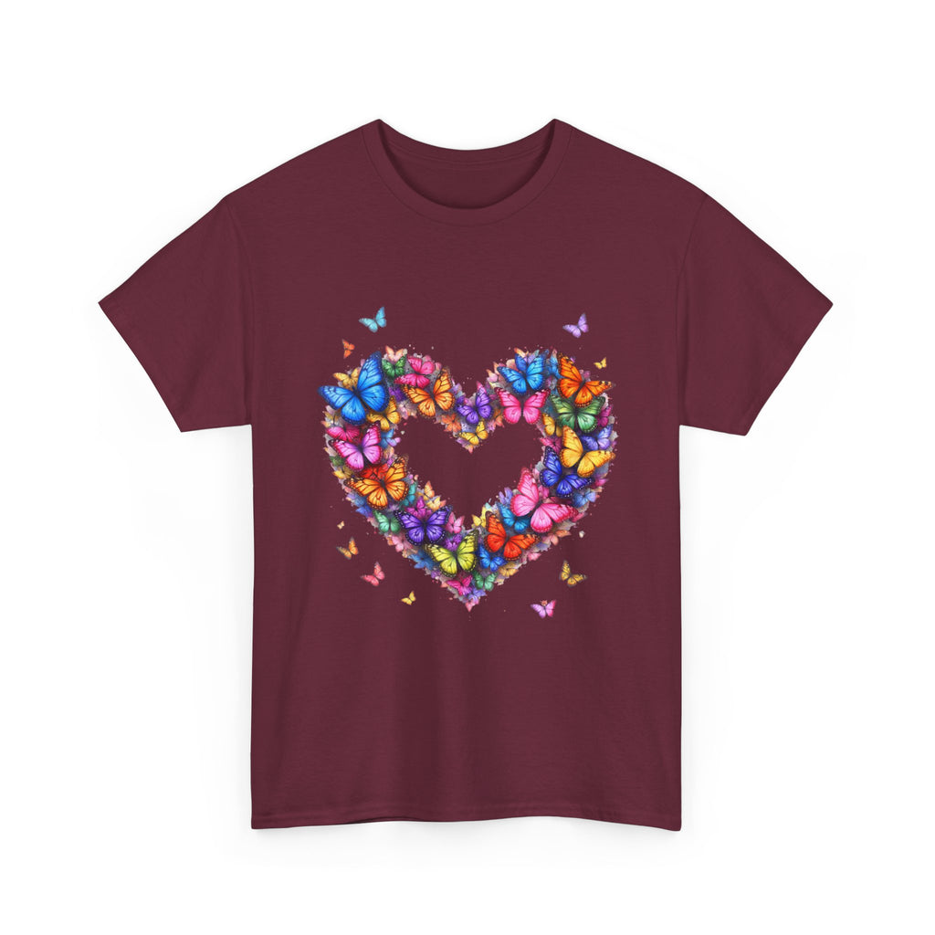 Butterfly Heart T-Shirt — Colorful Butterfly Heart Graphic Tee for Women & Men