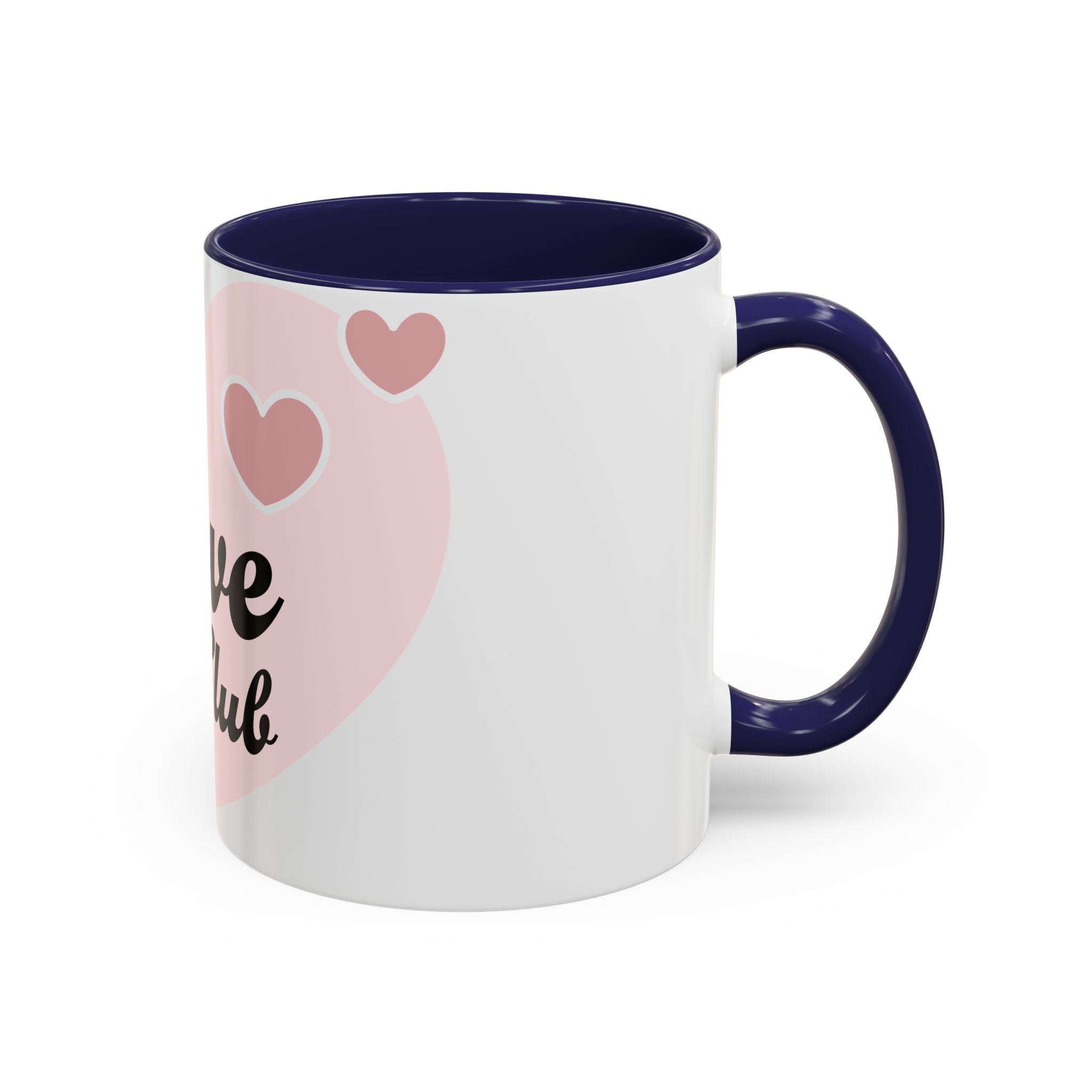 Self Love Club Coffee Mug — Pink Heart Accent Ceramic Mug (11/15oz)