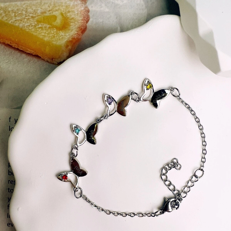 Personalized Butterfly Birthstone Bracelet