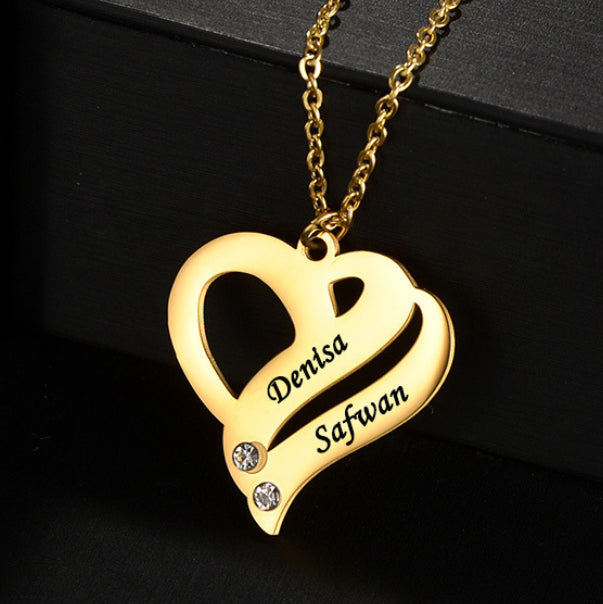 Custom Engraved Heart Necklace