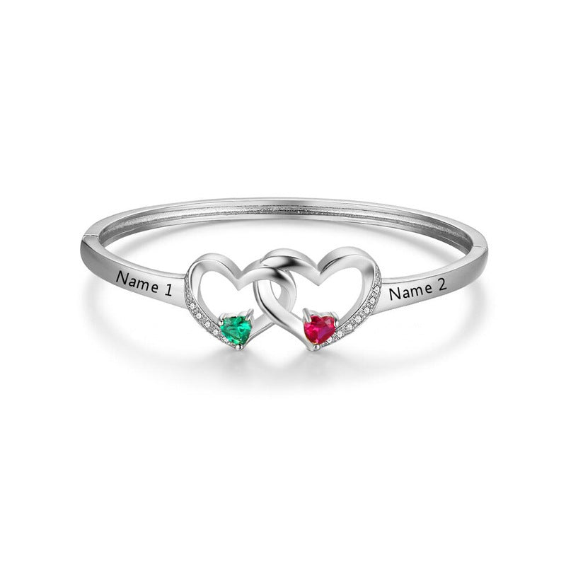Personalized Couple Birthstone Bracelet