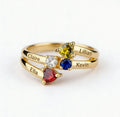 Four Heart Birthstone Ring