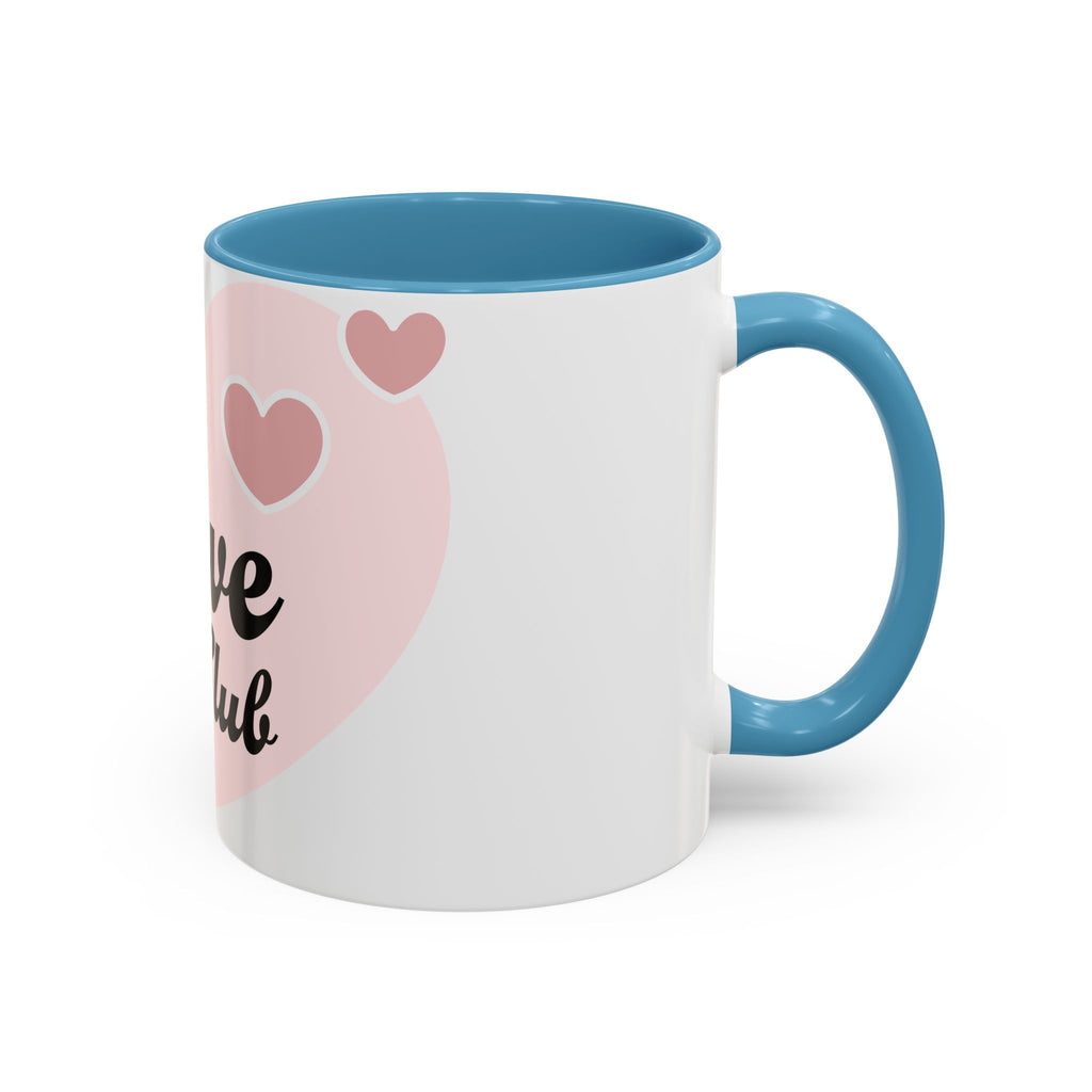 Self Love Club Coffee Mug — Pink Heart Accent Ceramic Mug (11/15oz)