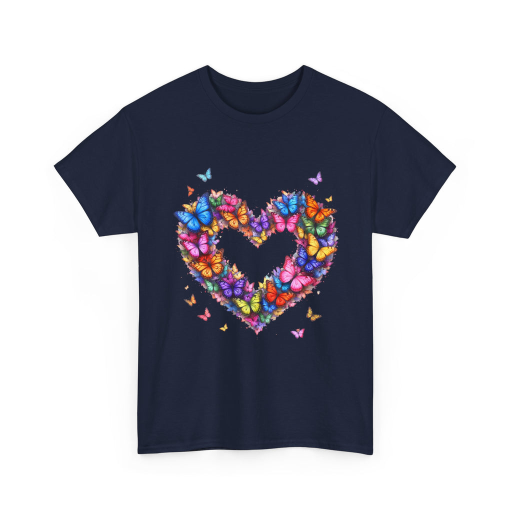 Butterfly Heart T-Shirt — Colorful Butterfly Heart Graphic Tee for Women & Men