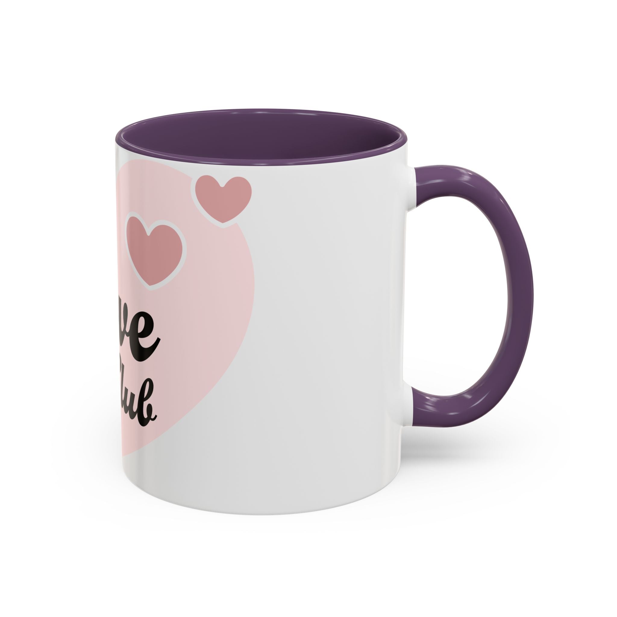 Self Love Club Coffee Mug — Pink Heart Accent Ceramic Mug (11/15oz)