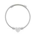 Engraved Heart Cuff Bracelet | Adjustable Wire Heart Bracelet