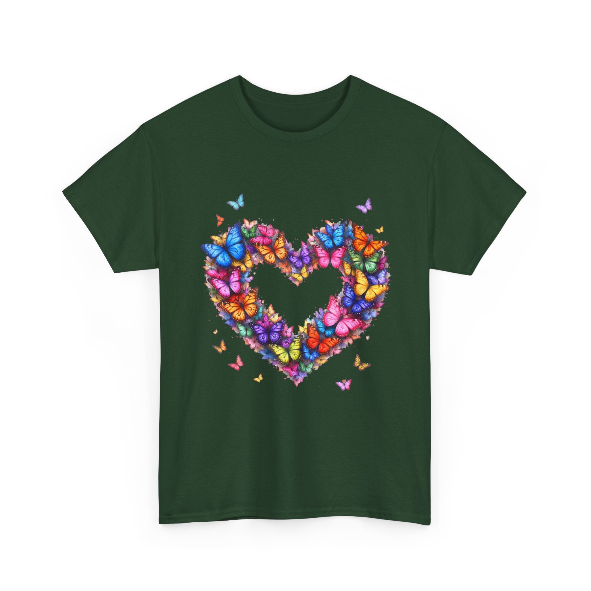 Butterfly Heart T-Shirt — Colorful Butterfly Heart Graphic Tee for Women & Men