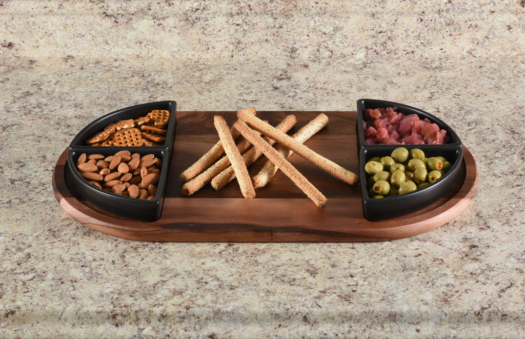 Charcuterie Serving Tray with 4 Bowls