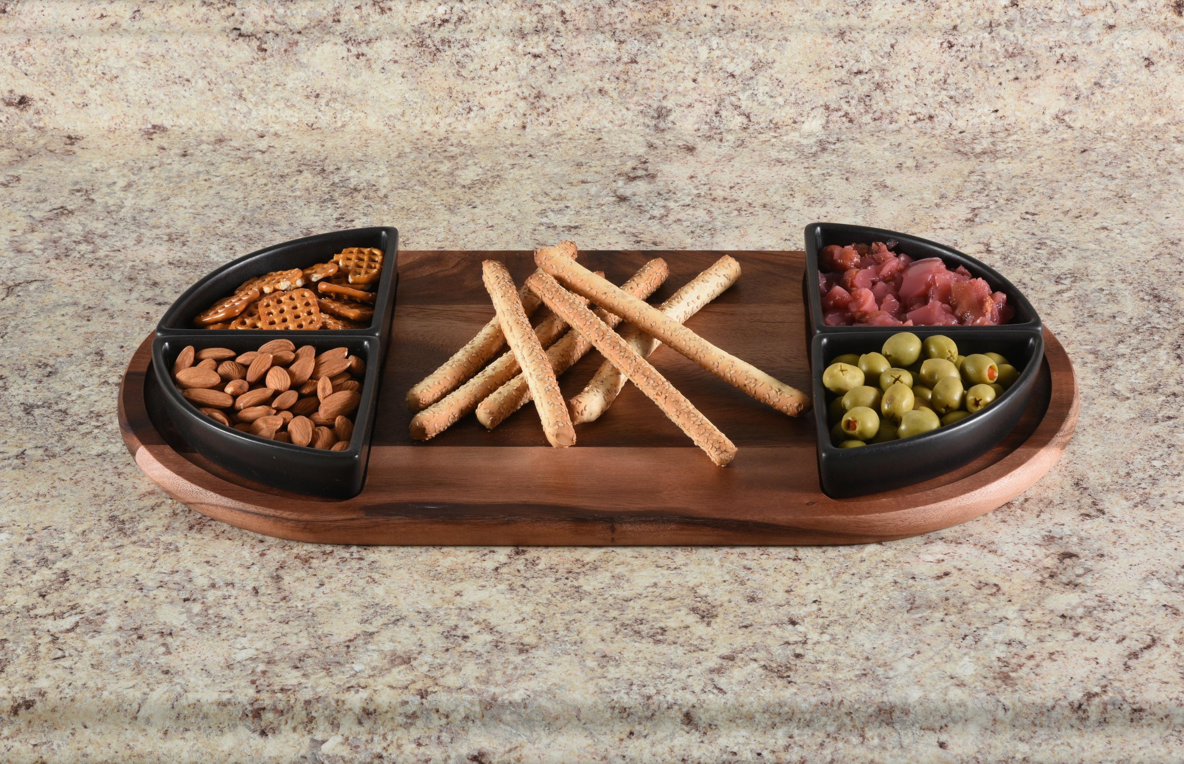 Charcuterie Serving Tray with 4 Bowls