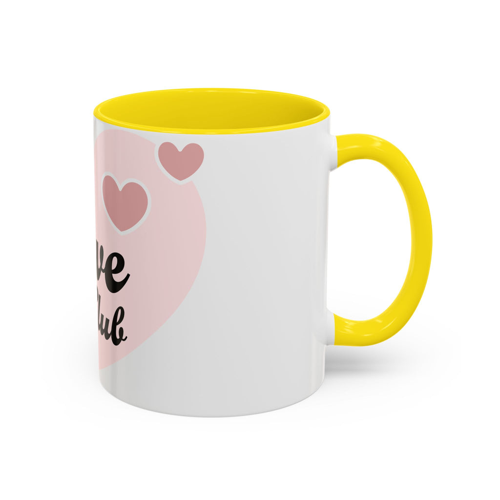 Self Love Club Coffee Mug — Pink Heart Accent Ceramic Mug (11/15oz)