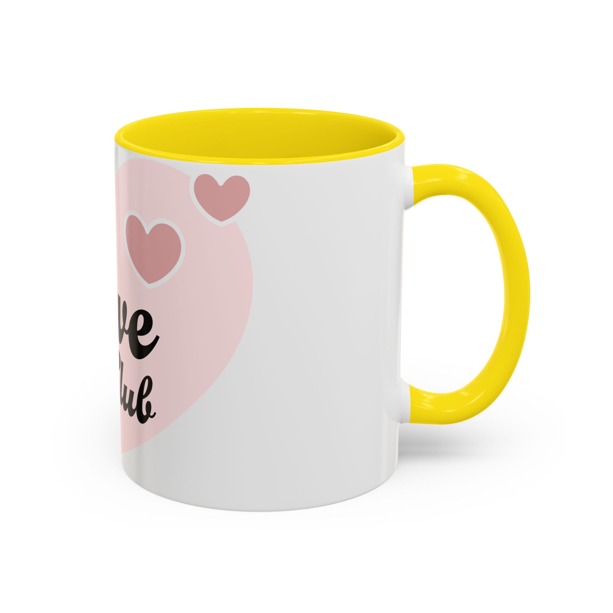 Self Love Club Coffee Mug — Pink Heart Accent Ceramic Mug (11/15oz)