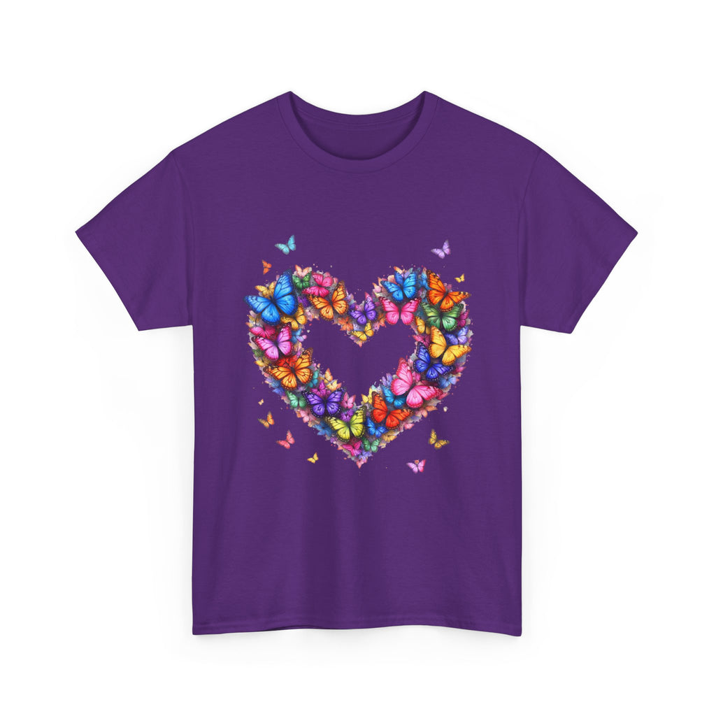 Butterfly Heart T-Shirt — Colorful Butterfly Heart Graphic Tee for Women & Men