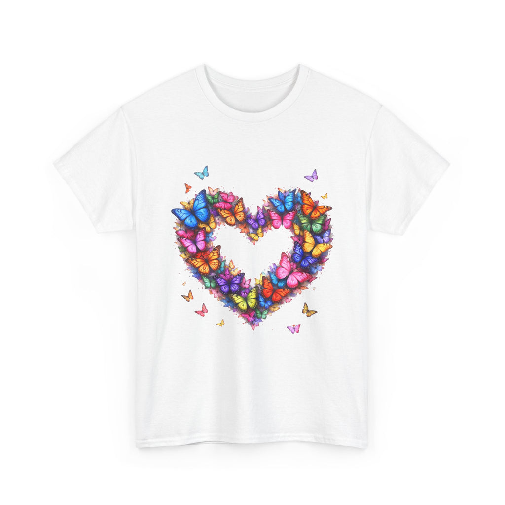 Butterfly Heart T-Shirt — Colorful Butterfly Heart Graphic Tee for Women & Men