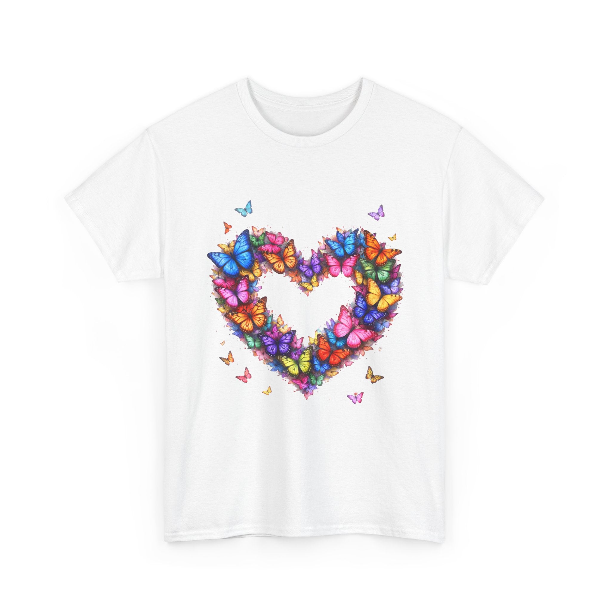 Butterfly Heart T-Shirt — Colorful Butterfly Heart Graphic Tee for Women & Men