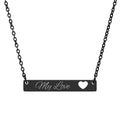 Cutout Heart Bar Necklace Engraved Name Bar | Personalized Bar Necklace