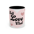 Self Love Club Coffee Mug — Pink Heart Accent Ceramic Mug (11/15oz)
