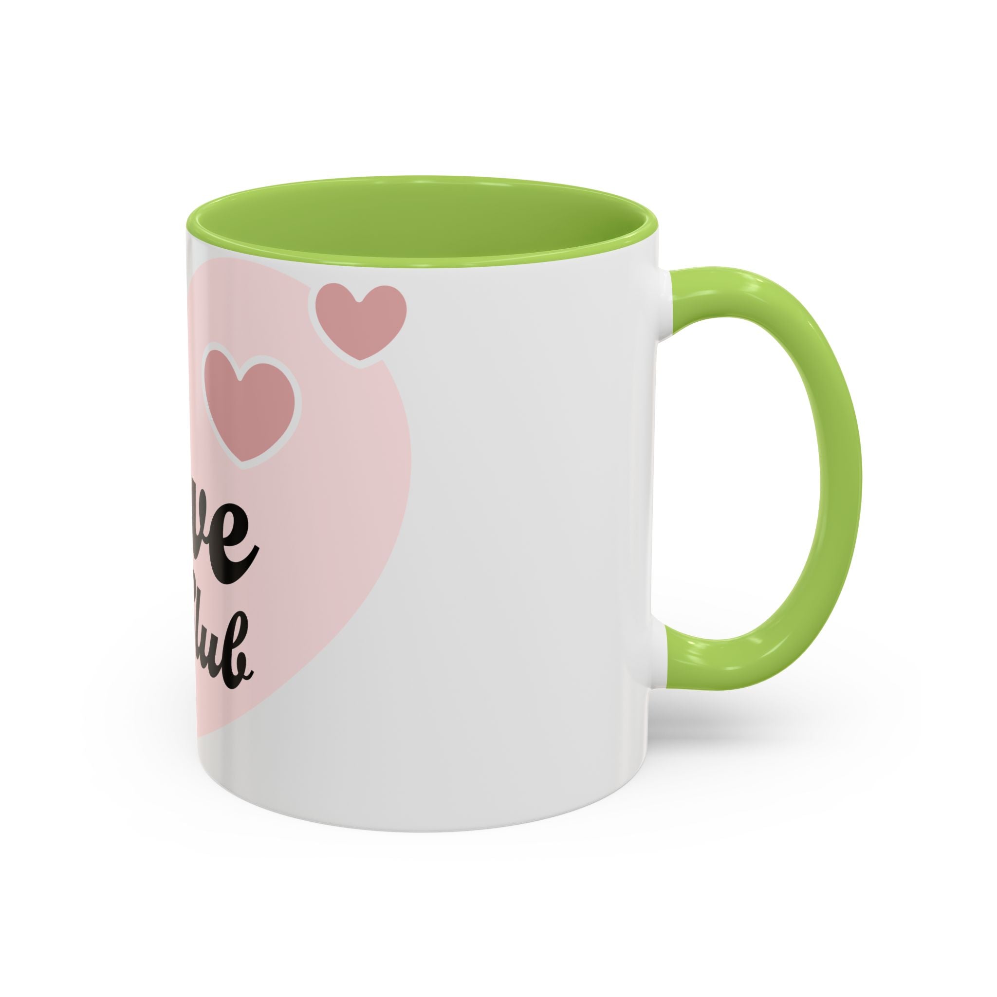 Self Love Club Coffee Mug — Pink Heart Accent Ceramic Mug (11/15oz)