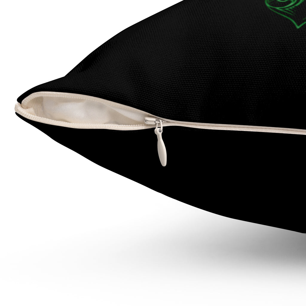 Love Never Dies pillow | Green Victorian heart design