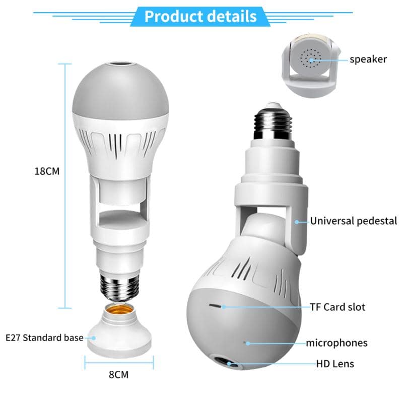 360° Light Bulb WiFi Camera