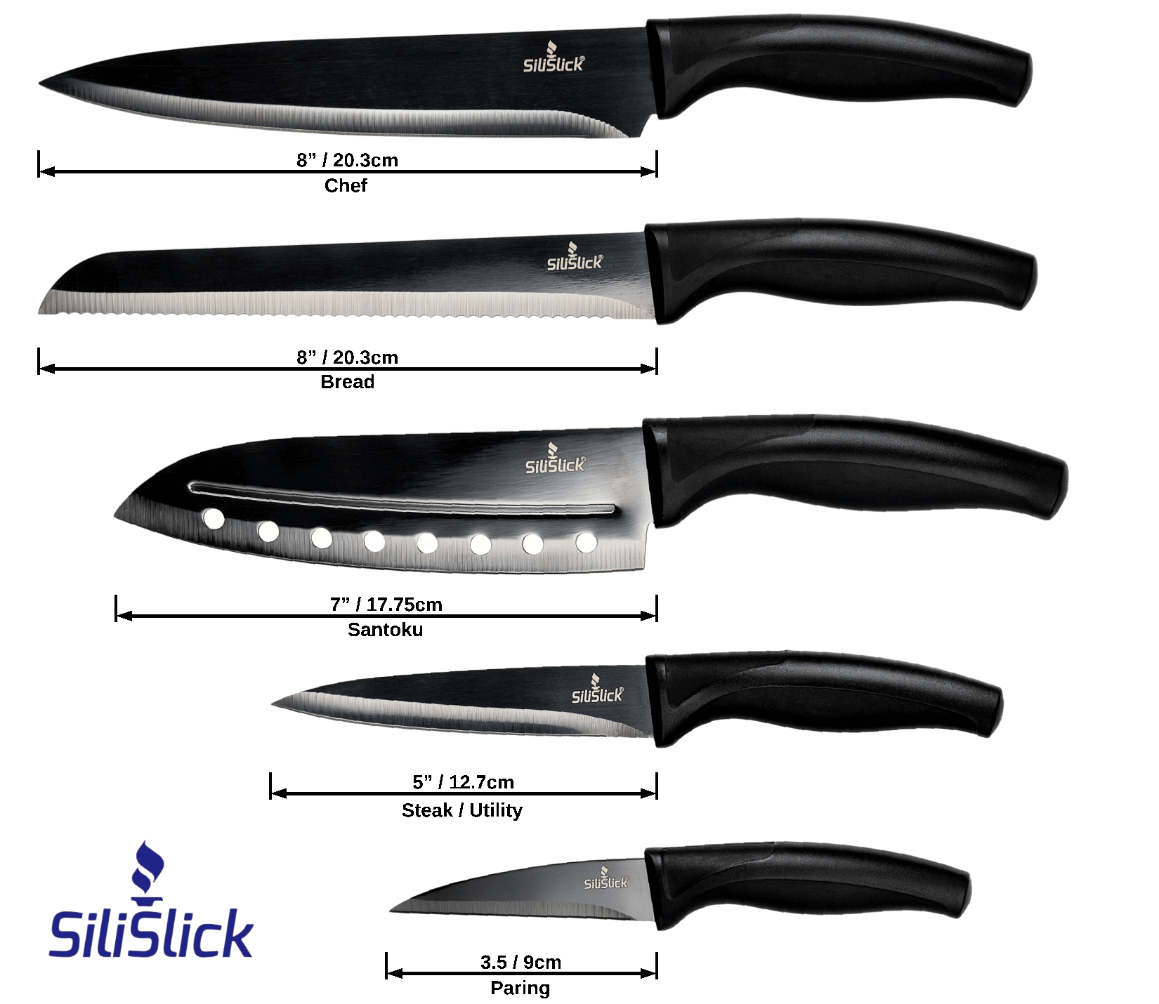 Kitchen Knife Set with Magnetic Rack & Sharpener