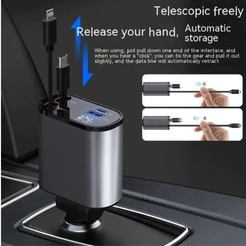 100W Car Phone Charger USB & Type-C