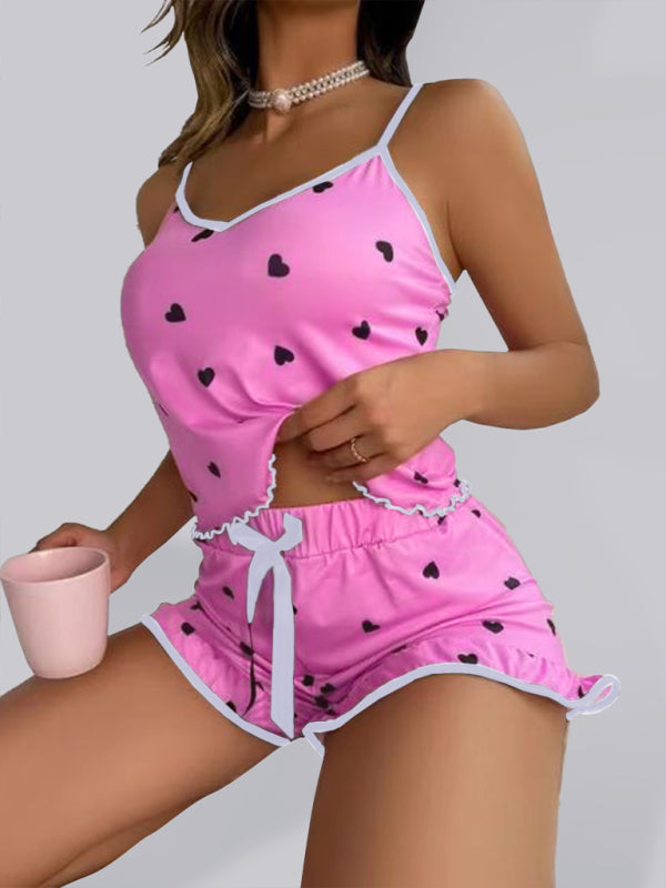 Heart Print Pajama Set