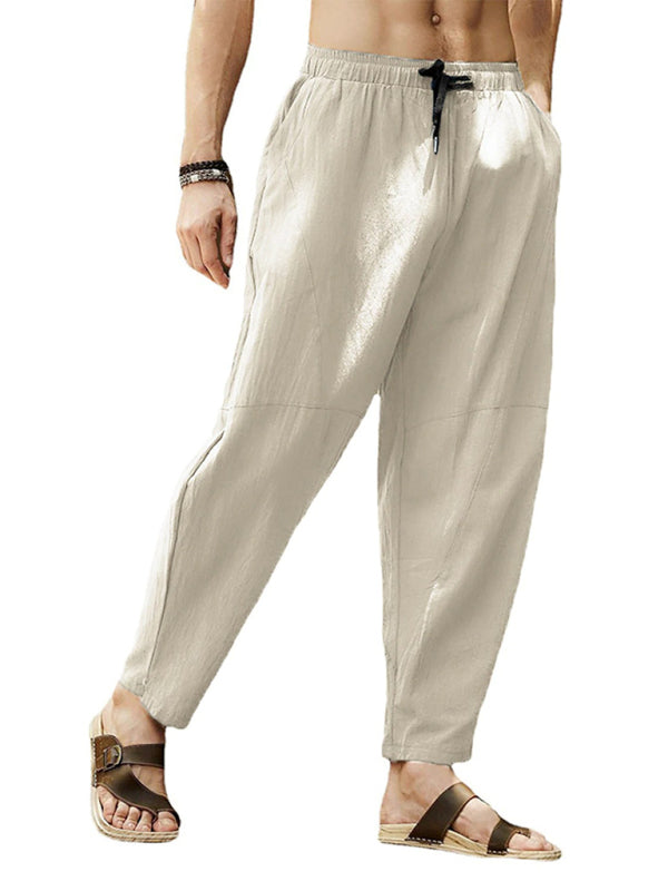 Men's Cotton Linen Drawstring Pants