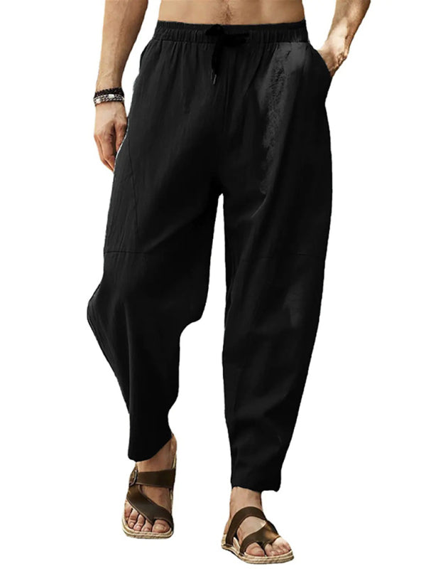 Men's Cotton Linen Drawstring Pants