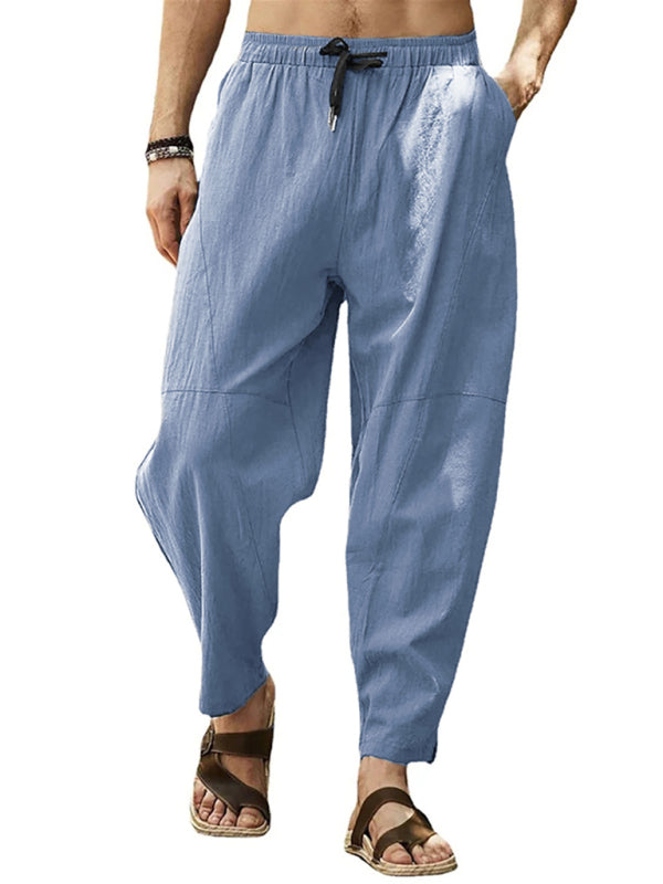Men's Cotton Linen Drawstring Pants