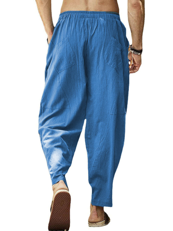 Men's Cotton Linen Drawstring Pants