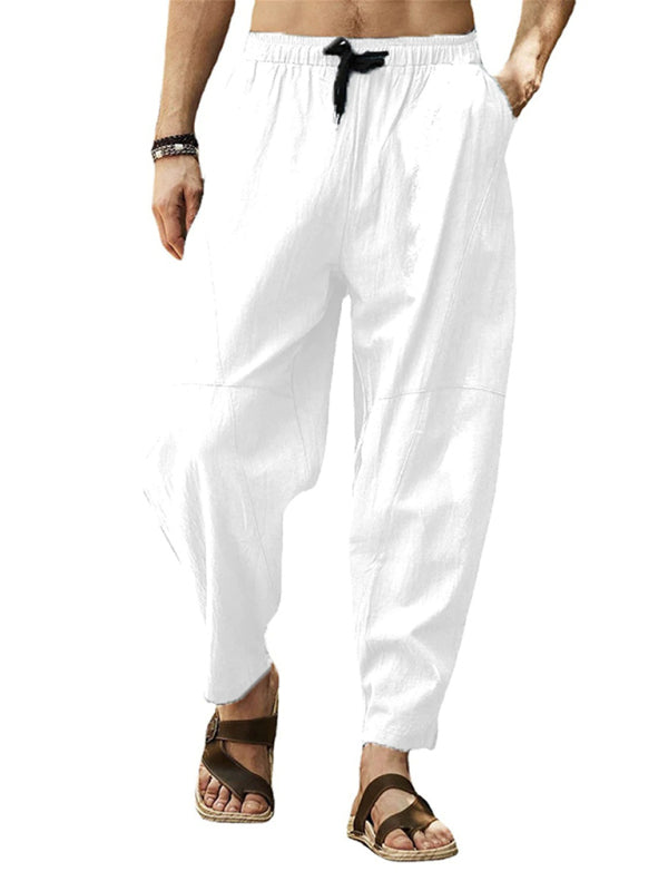 Men's Cotton Linen Drawstring Pants