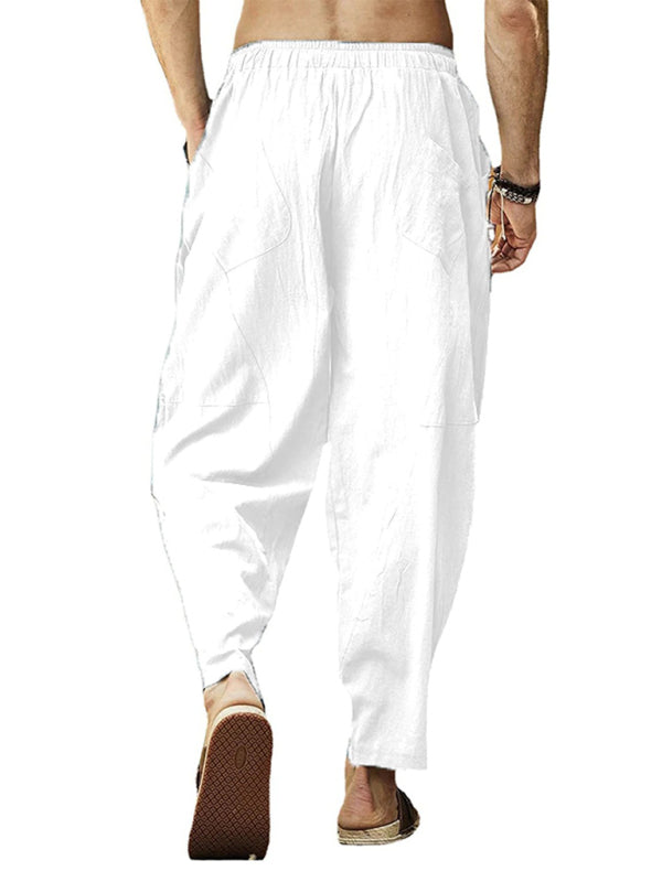 Men's Cotton Linen Drawstring Pants