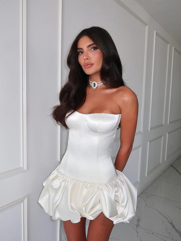 Slim Fit Tube Top A-Line Dress