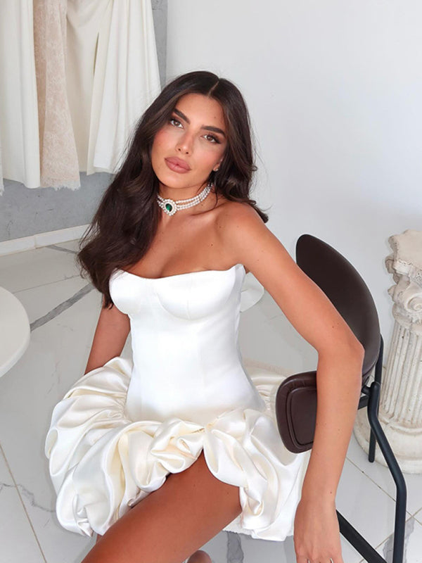 Slim Fit Tube Top A-Line Dress