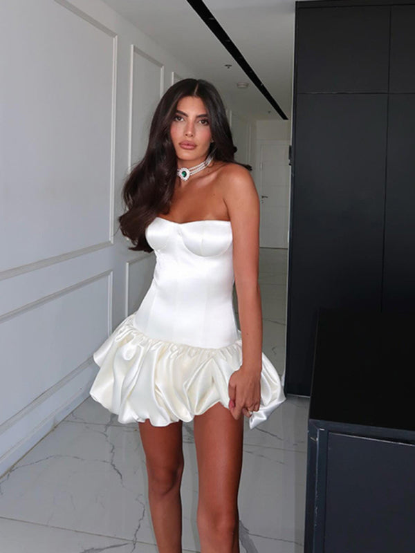 Slim Fit Tube Top A-Line Dress